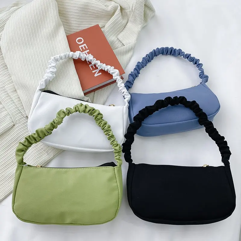 

Hot Handbag Bag Women Retro Casual Shoulder Totes Nylon Underarm Top Handle Bag Female Small Subaxillary Bags Clutch Dropship