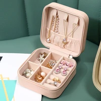 leather jewelry storage box organizer display travel portable jewelry case earring watch ring necklace zipper case joyeros new