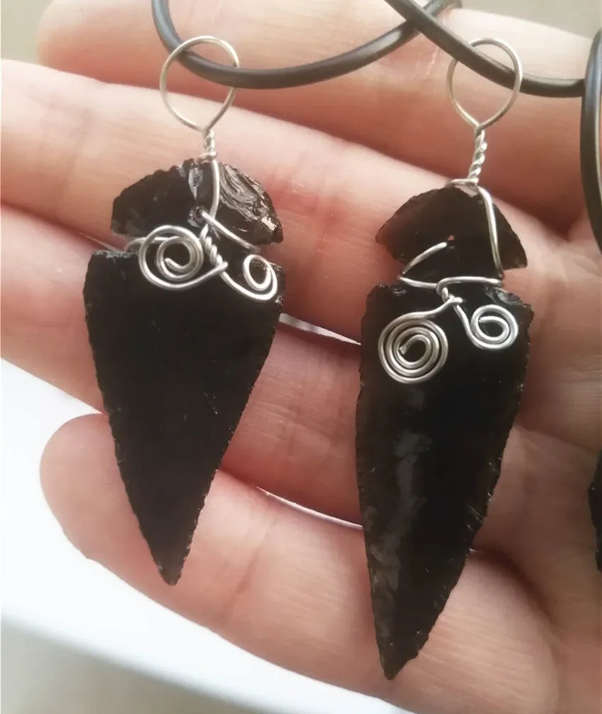 Мужской в панк стиле рок сырья черный обсидиан подвески Шарм для мужчин