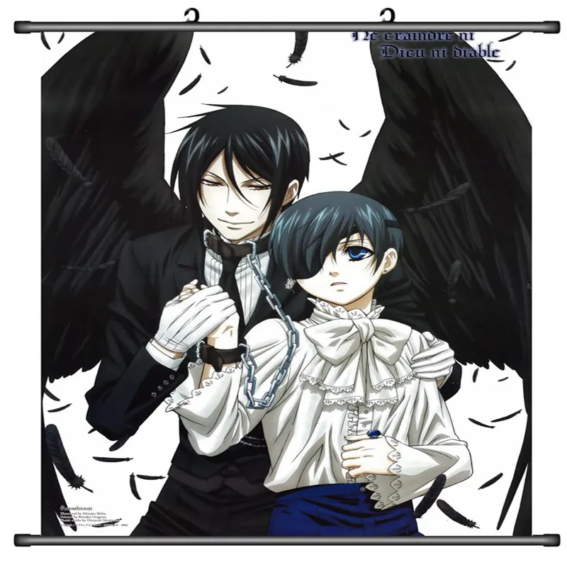 

Japanese Decorative Picture Anime Black Butler Kuroshitsuji Sebastian Michaelis & Ciel Phantomhive Home Decor Wall Scroll Poster