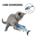Электрическая Интерактивная кошачья виляющая рыба, Реалистичная плюшевая кошачья мята, мята, жевательные игрушки, кошачья игра, интерактивные товары для домашних животных