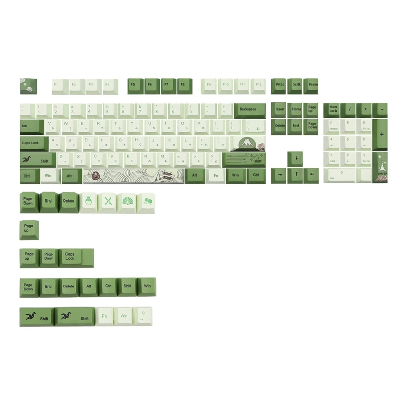 

Matcha Keycaps 127 Keys OEM Profile PBT Dye Sublimation English Keycap Set Mechanical Keyboard Key for MX Switch