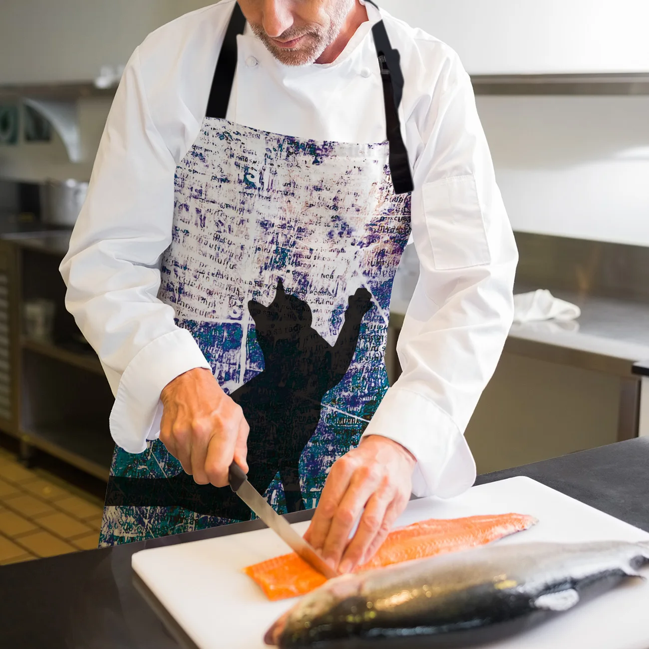 Кухонный Фартук кошка ловля бабочка абстрактный Регулируемый слюнявчик фартуки