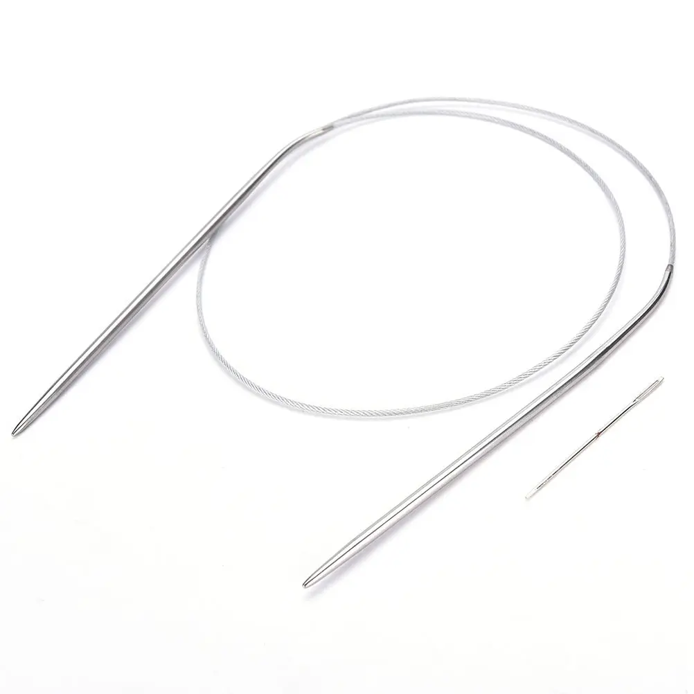 

1Pcs New Crochet Knit Hooks 84cm Size 6-Size 15 Durable Stainless Steel Circular Knitting Needles
