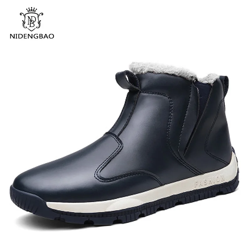 

Fashion Casual Cotton Shoes Men Warm Snow Boots Men's Winter Plus Velvet Thickening Non-slip Waterproof High-top Ankle Boots