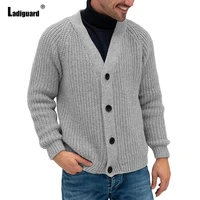 european style fashion knitwear men winter warm coats 2021 single breasted top cardigans solid vintage knitted sweaters homme