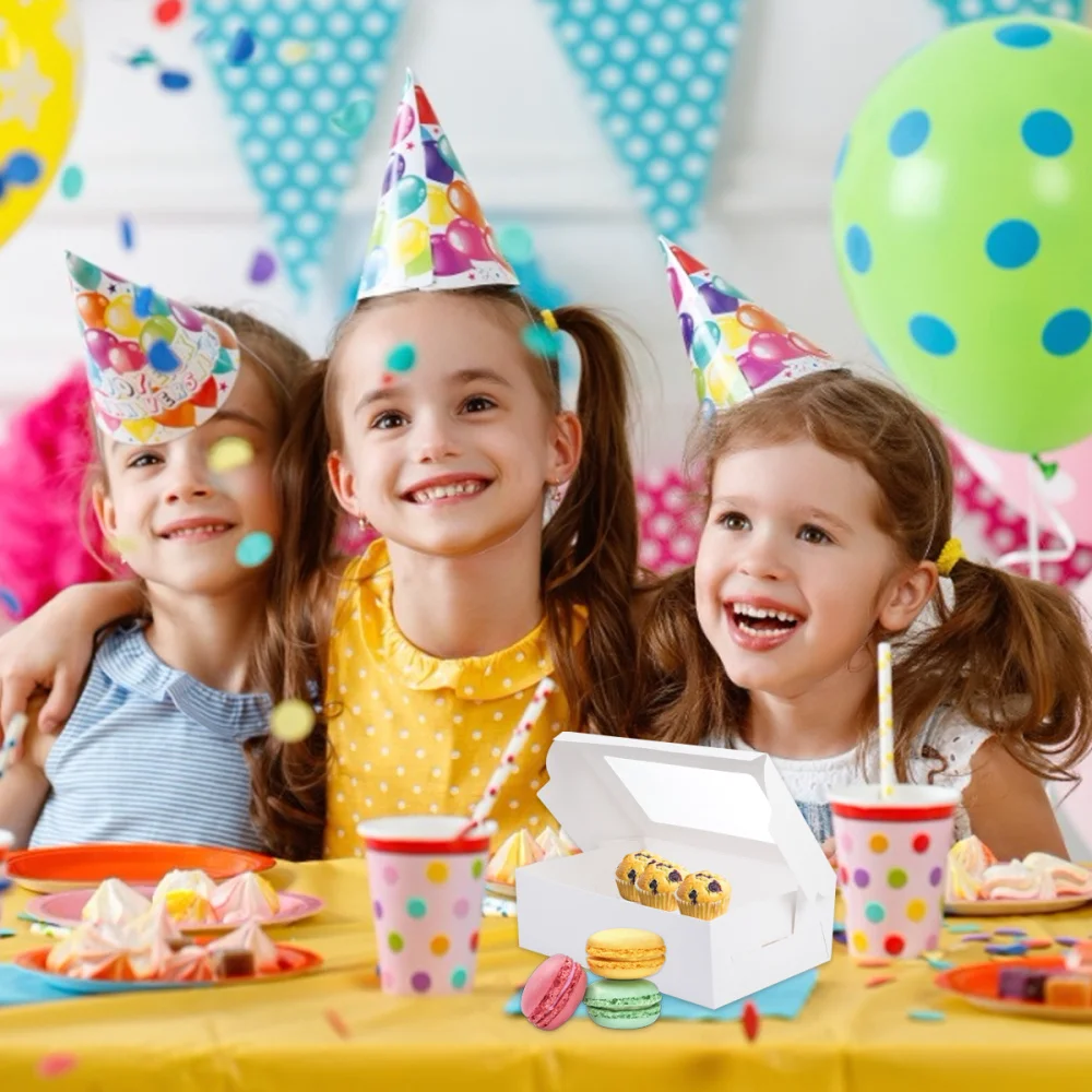 

20Pcs Six-Grid Cake Storage Box Cake Box Dessert Box Paper Cake Container