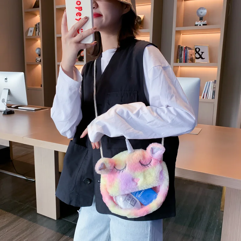 Радужная сумка на плечо единорога для девочек Ita плюшевая сумка-мессенджер милая