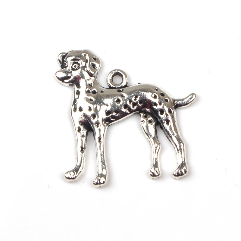 Подвески в виде собаки-далматинца размером 28*28 мм с тибетским серебряным