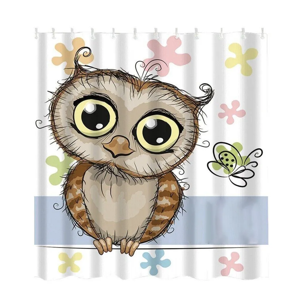 Цифровая печать Совы креативный пейзаж занавеска для душа Ванная комната