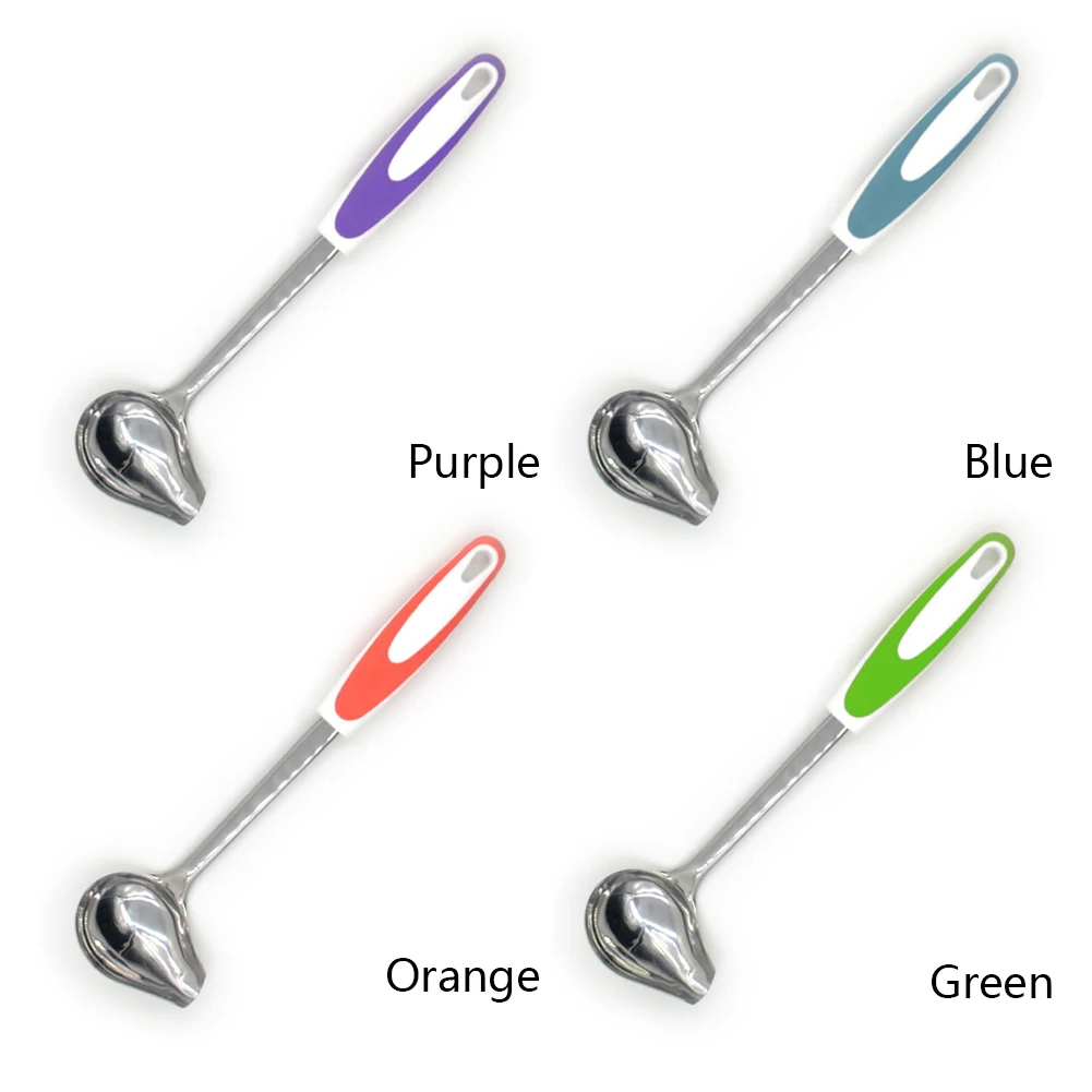 

Pouring Soup Porridge Kitchen Non Slip Long Handle Cooking Good Grip Tools Stainless Steel Serving Sauce Spoon Spout Shape