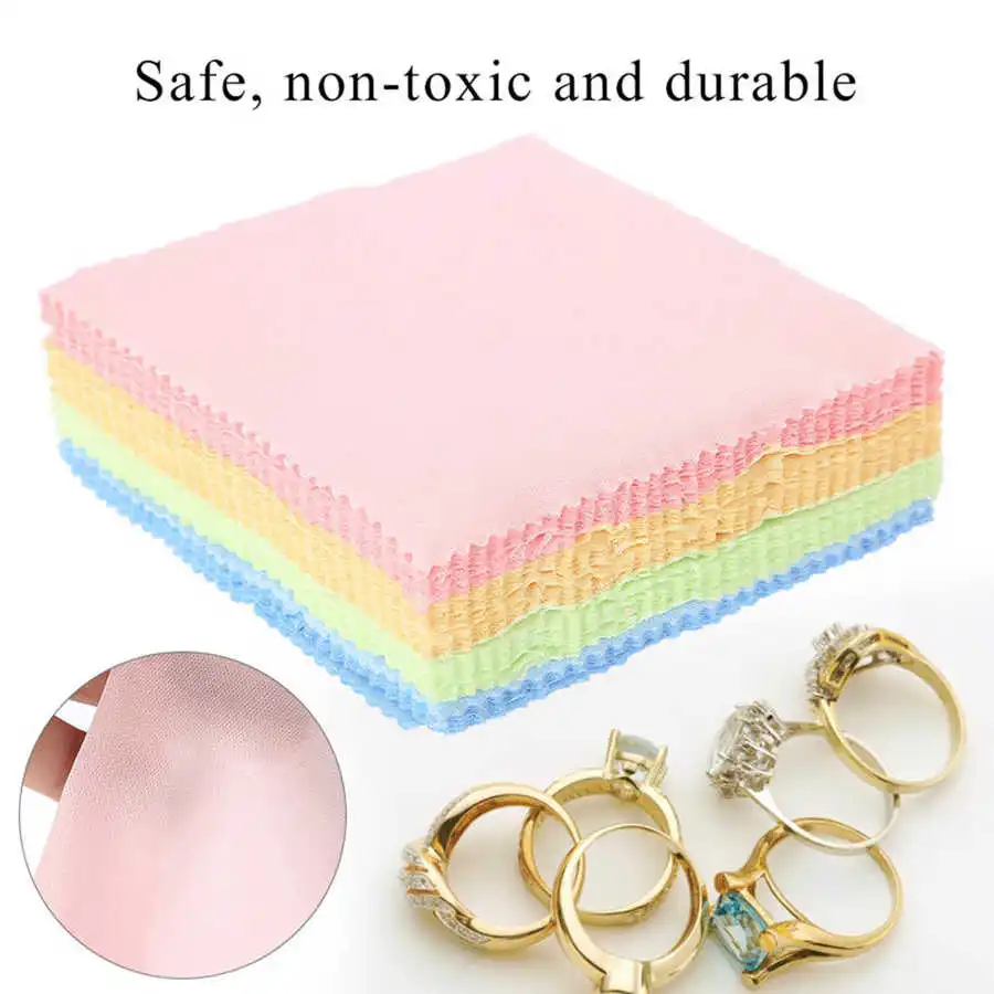 50 шт./набор цвета: золотистый серебристый очиститель ювелирных изделий ткань для