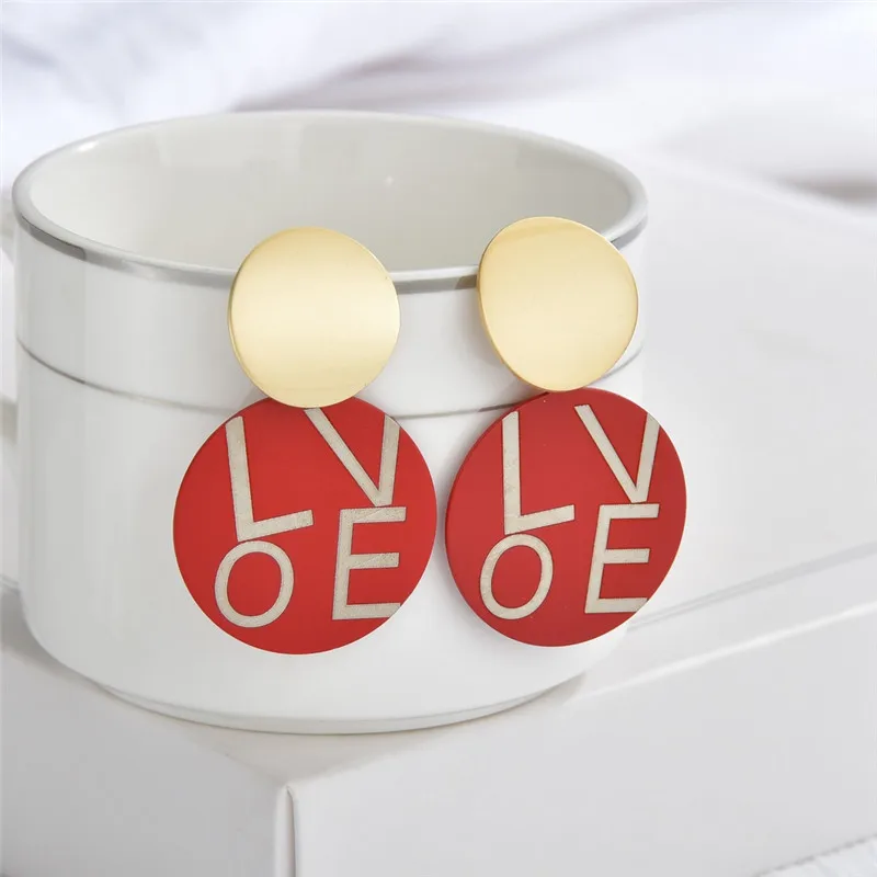 2020 летние красные висячие серьги корейские Очаровательные Круглые длинные в