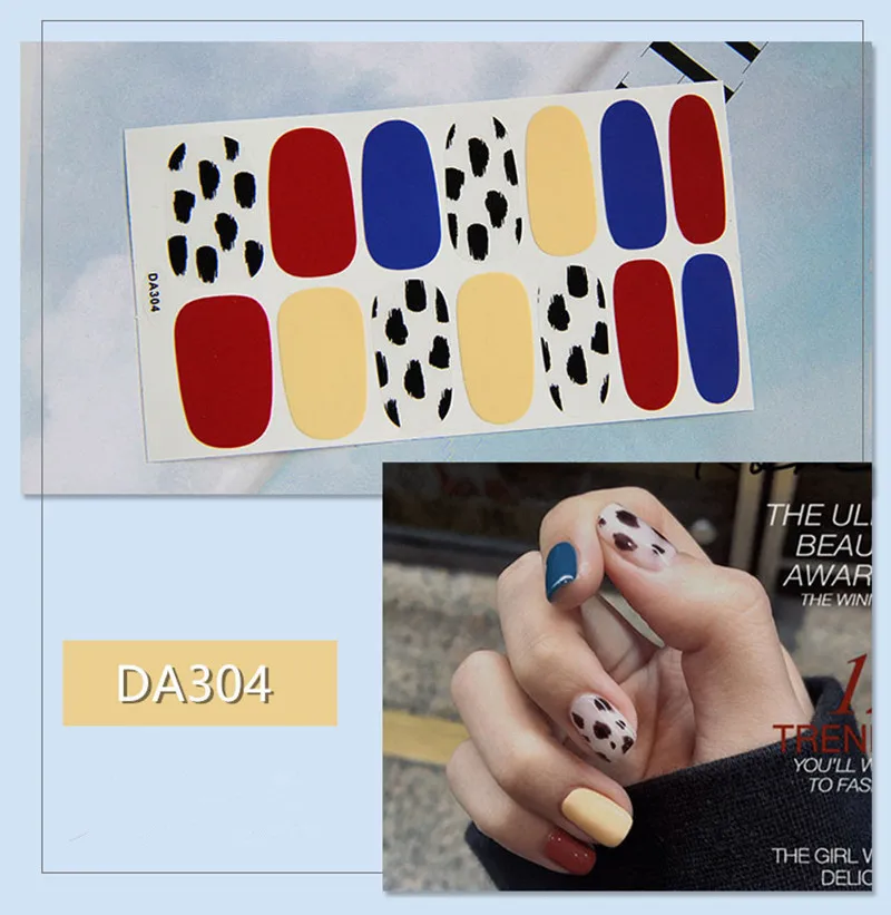 1 лист полное покрытие ногтей Слайдеры для дизайна наклейки лак Маргаритка