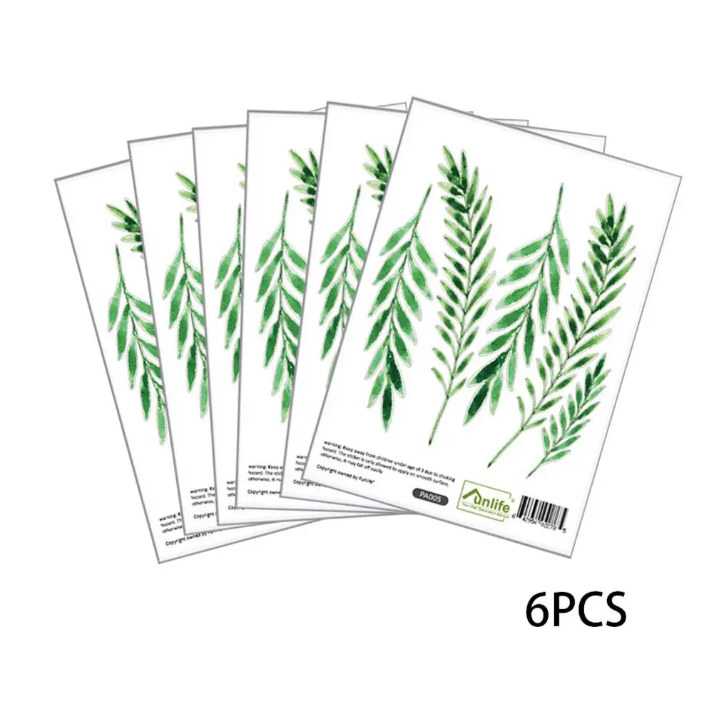 Домашняя тропическая Настенная Наклейка с зелеными листьями джунглей украшение