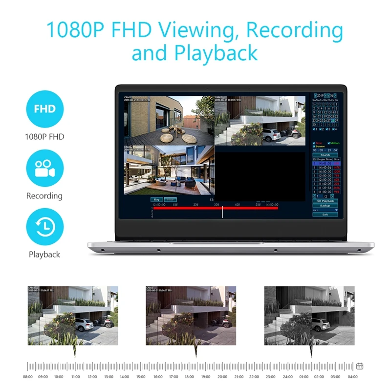 Система камер безопасности беспроводная, Fyuui 4CH 1080P NVR с 2 шт 1080P беспроводная WiFi IP камера наружная, внутри помещений 2-полосная аудио