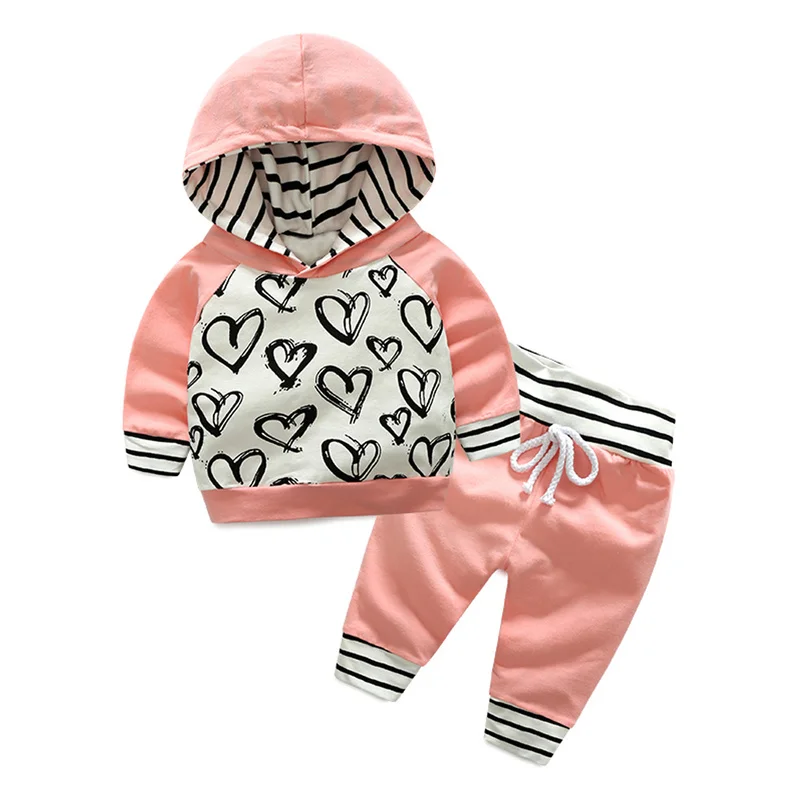 Toddler girl clothes Children clothing Sets Love hoodie Top+Pants 2pcs Baby set Kids Clothes Suit Girls fall outfits |