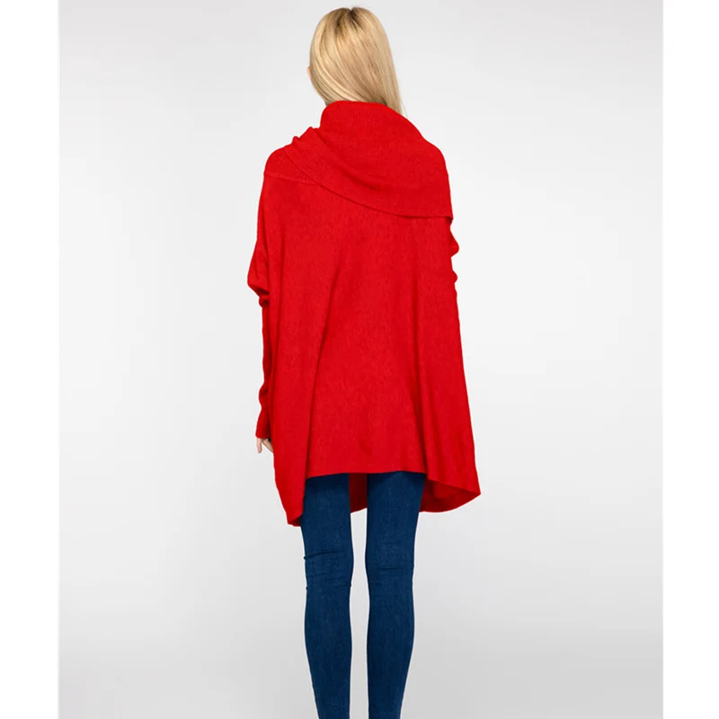 

Осень мода 2020 зима женский длинный рукав свободный оверсайз свитер женский рукав летучая мышь водолазка толстый теплый длинный пуловер L695