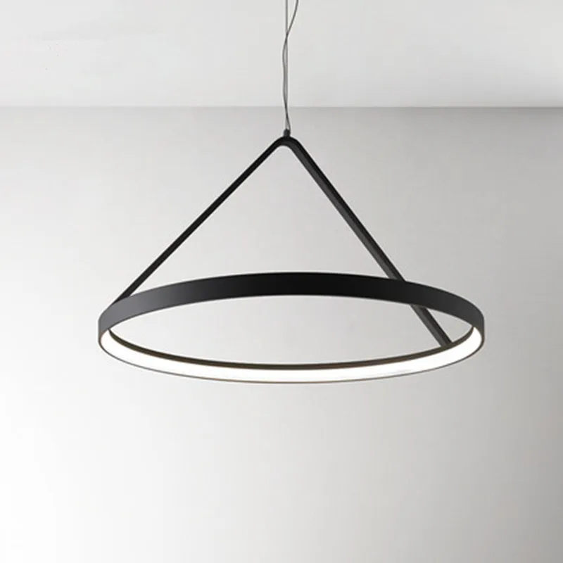 

Modern Minimalism Round Aluminium Lustre Led Dimmable Pendant Lights Adjustable Luminaria Cable Hanging Lamp for Dining Room
