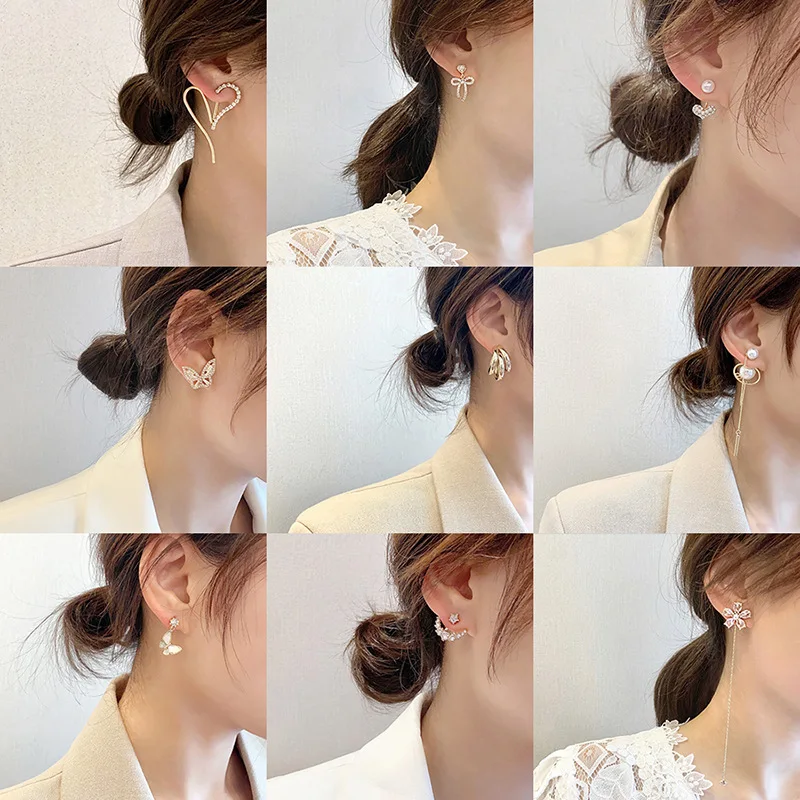 

Earrings for Women Pearl Crystal Resin Earrings Jewelry Accessories Wholesale Stud Earrings Women Butterfly Jewelry
