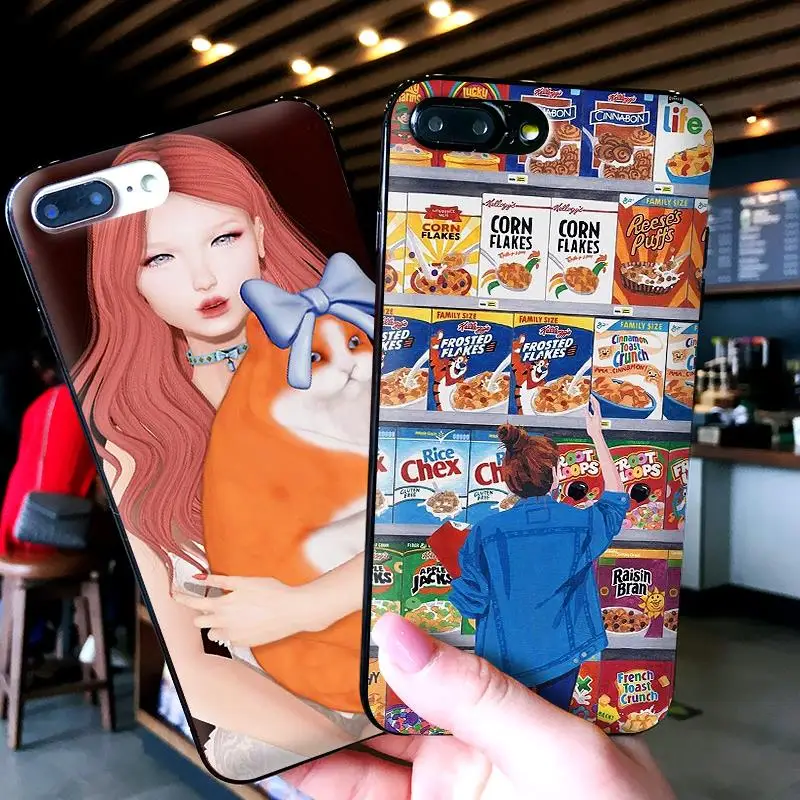 Сексуальная девушка-Шоппер иллюстрация и щенок для Xiaomi Redmi Note 5 S2 7 Plus 6 3 3S Pro 4A 4X 5A 6A