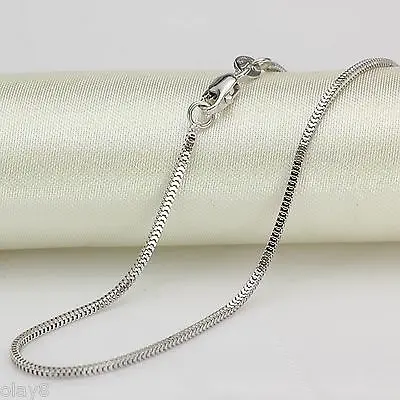 18K White gold Новая настоящая Au750 18K цепочка из белого золота Женская Милана боковая Ссылка Ожерелье 2-2,5 г 18 дюймов 16 дюймов - Цвет камня: 18K White gold