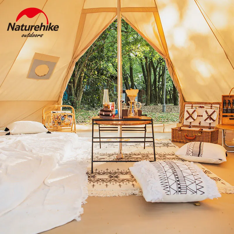 Bestellen Naturehike Glamping Outdoor Multi-Person(5-8 Person) Camping Wandern 12,3 Baumwolle Pyramide Große Zelt NH20ZP005