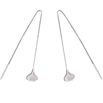 

Literature Art Small Fresh Ginkgo Handmade Leaf Earrings Female Retro Literature and Art Fresh Long Tassel Earrings SE104