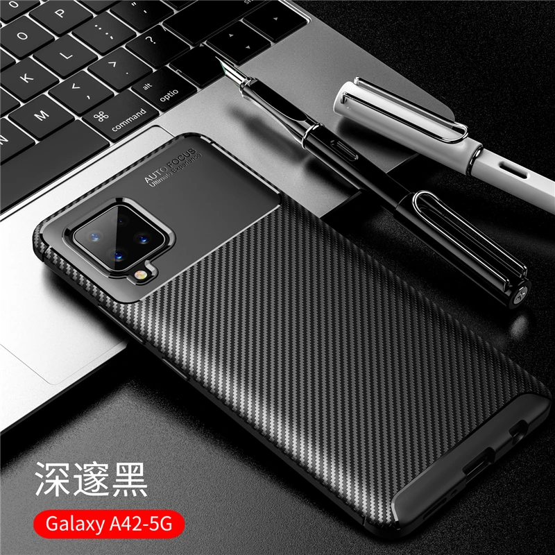 

For Samsung Galaxy A42 Case Carbon Fiber TPU Soft Rubber Protective Case For Samsung Galaxy A42 Cover For Samsung A42 A51 A71
