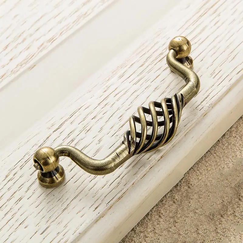 Старинный Бронзовый Шкаф ручки выдалбливают клетка ящика для тихих перемещений