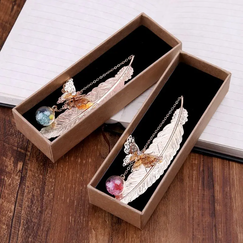 1 шт. Ретро Винтаж перо бабочка металлические закладки Этикетка Книга Марка