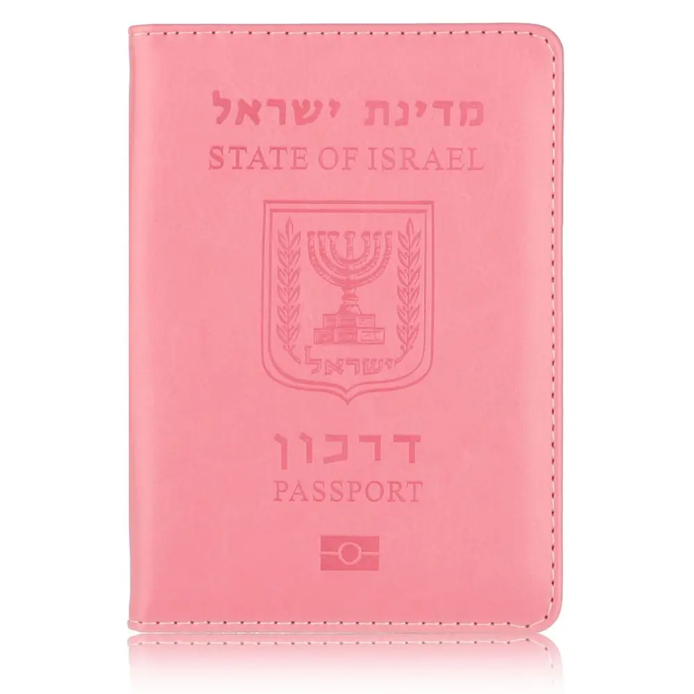 Pink TRASSORY Israel легкий Бумажник Обложка для паспорта Женские аксессуары для путешествий тонкий кожаный бумажник для паспорта - Цвет: Pink