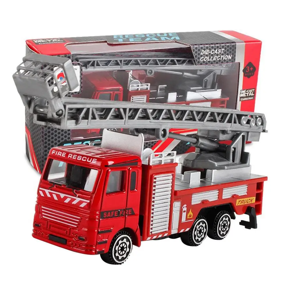 

Kids Fire Engine Truck Toy Fun Fire Truck Vehicle Toy Set Ladder Truck Emergency Fire Lifting Truck Educational Children Veh