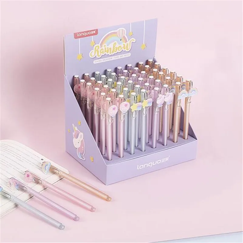 

48 pcs Student Gel Pens Rainbow Island Black ink Writing pen Gel-ink pens for writing stationery office school supplies 0.5mm