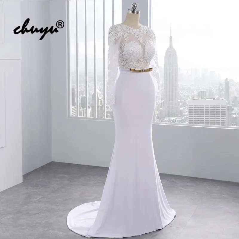 Реальное изображение мусульманских свадебных платьев эластичные атласные