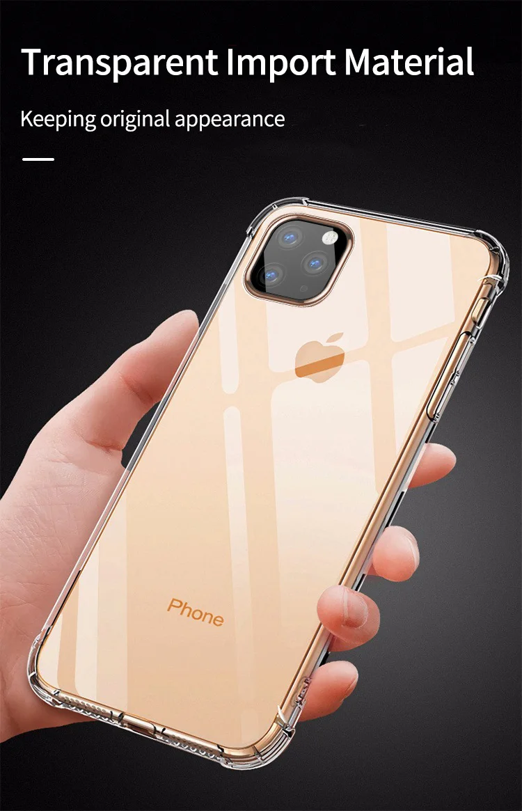 Мягкий прозрачный силиконовый чехол для iPhone 11 на iPhone Pro Max противоударный прозрачный TPU чехол для iPhone XR X XS Max 7 8 чехол