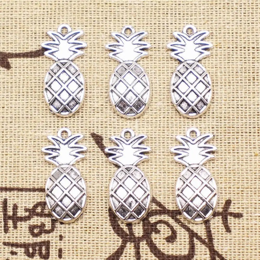 

Pendant Necklac 24x12mm Pineapple Charms Antique Silver Color 10pcs