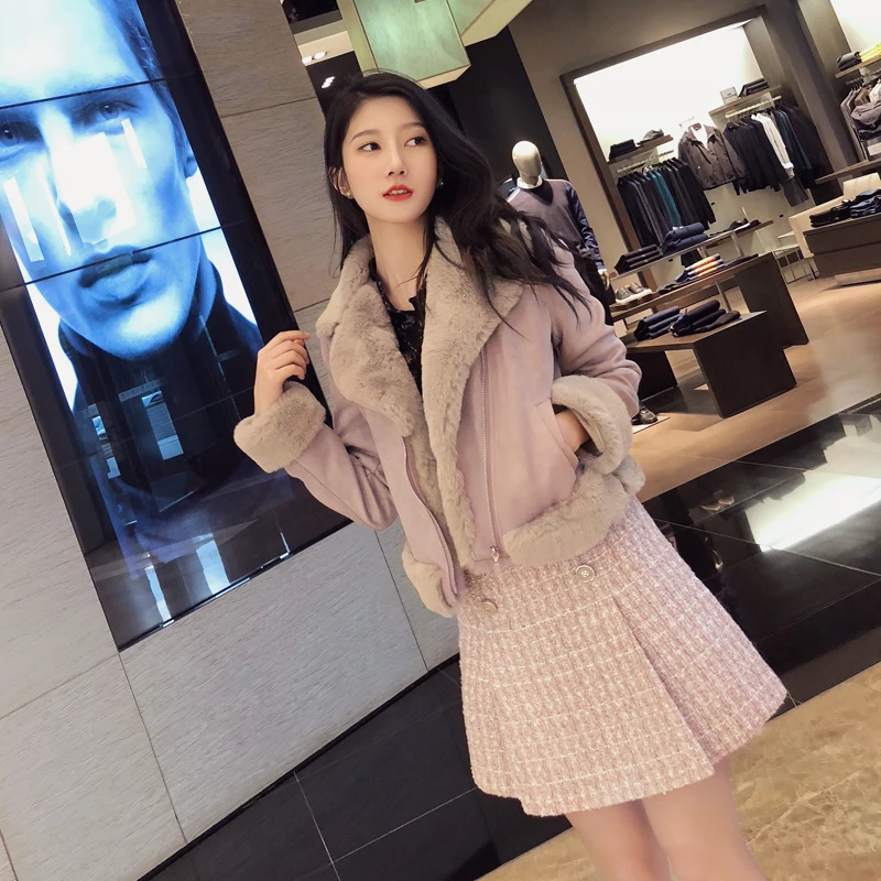 Байкерская куртка новая осенне зимняя Милая приталенная короткая мотоциклетная