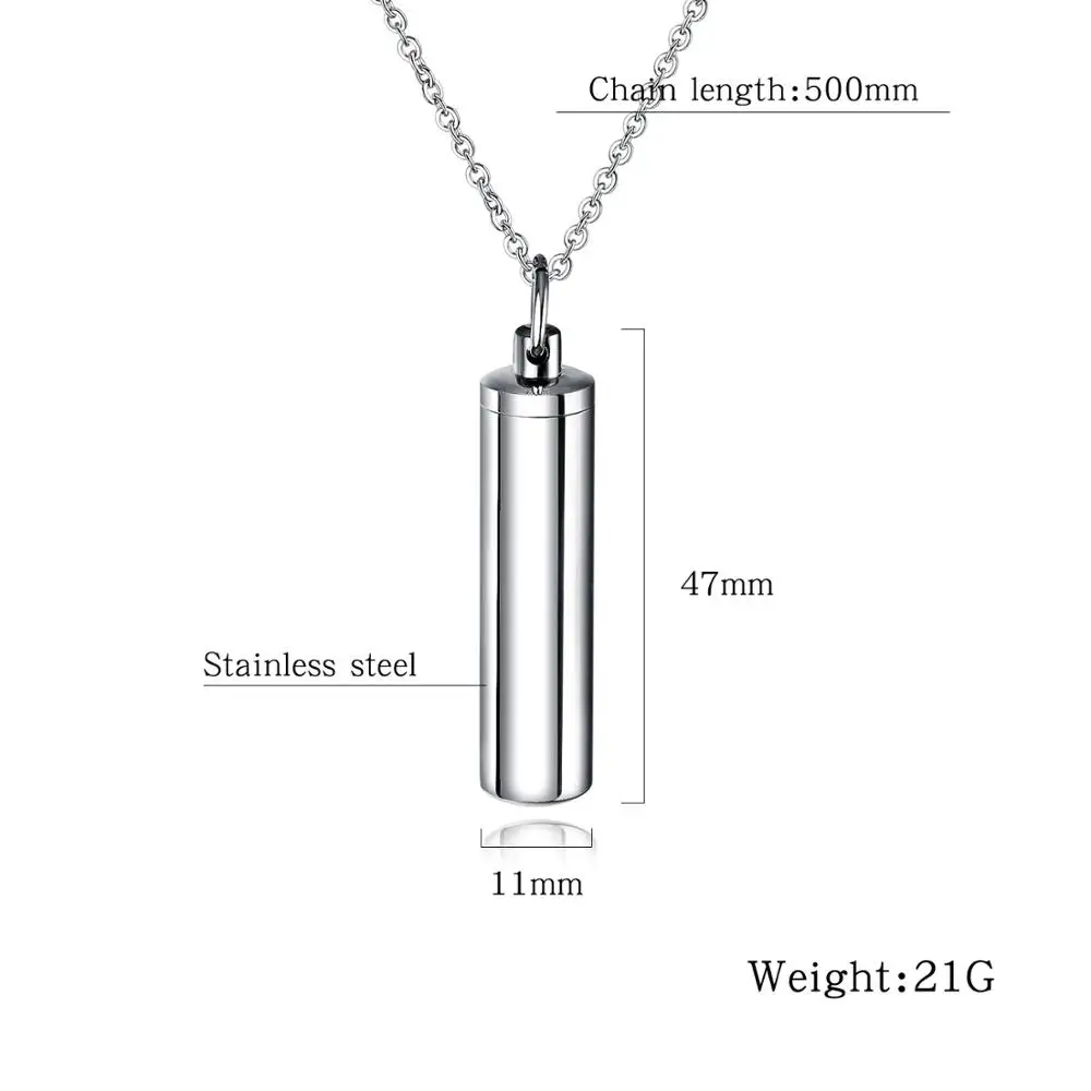 Мемориальные ювелирные изделия унисекс из нержавеющей стали Урна золы кремации