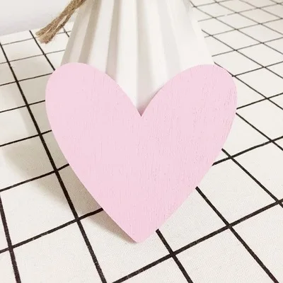L 1 PC pink heart Ins деревянная детская комната одежда крючок Настенная Наклейка Фламинго Лебедь Единорог крест Кролик Летучая мышь кролик вешалка с бантом крюк украшение дома - Цвет: L 1 PC pink heart
