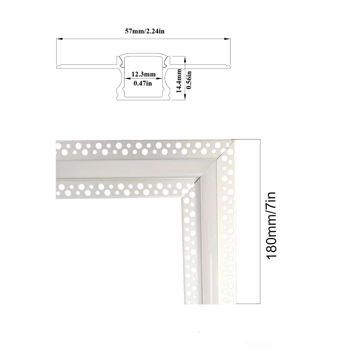 Угол светодиодного алюминиевого канала 2 пары L-образный переходник для