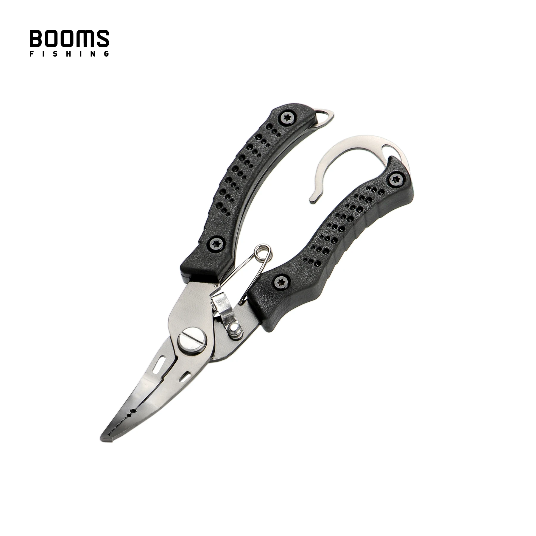 Booms Fishing H04 New Pliers Scissors Curved Nose Stainless Steel Plier Braid Cutters Crimper Hook Remover Tool | Спорт и