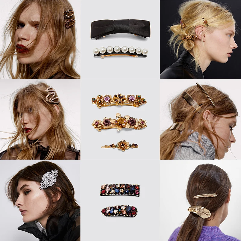 Женские Винтажные заколки для волос Элегантные Заколки с цветами свадебные