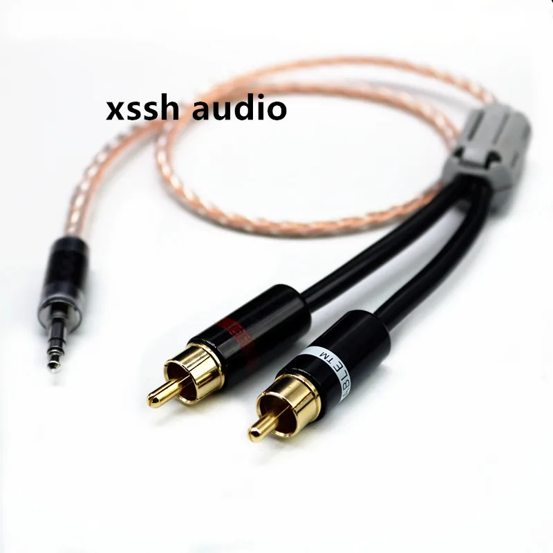 Hi-Fi Canare 3 5 мм 2RCA аудио кабель для ПК усилитель соединения высокого качества Jack RCA |