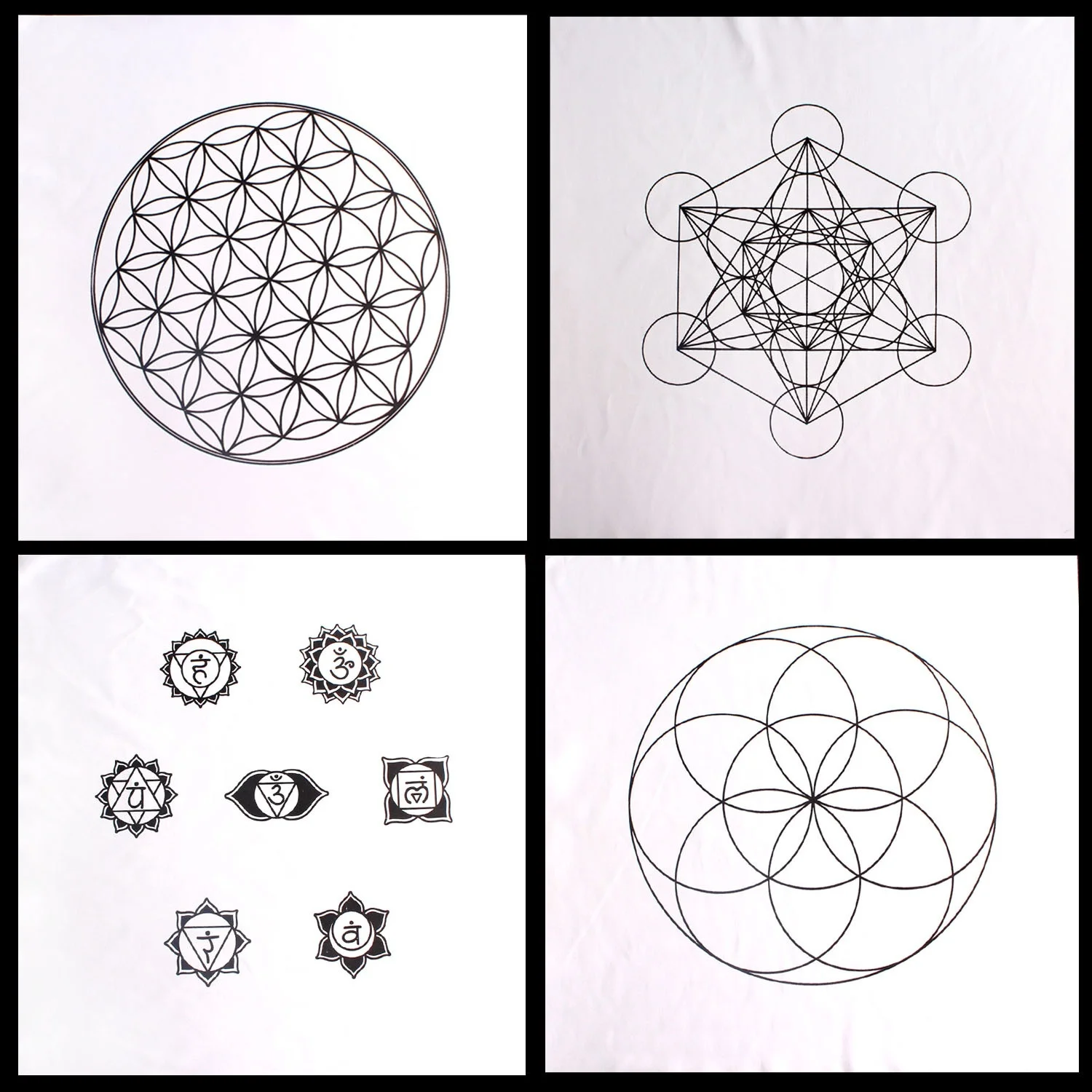 1 шт. 7 чакр Таро хлопковая ткань лотос Руна символ геометрия кристалл сетка