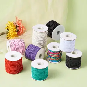 Ожерелье pandahall с круглыми искусственными камнями, шнур для бисероплетения, 1 мм, 1,5 мм, 2 мм, цвет черный, белый, красный, золотой