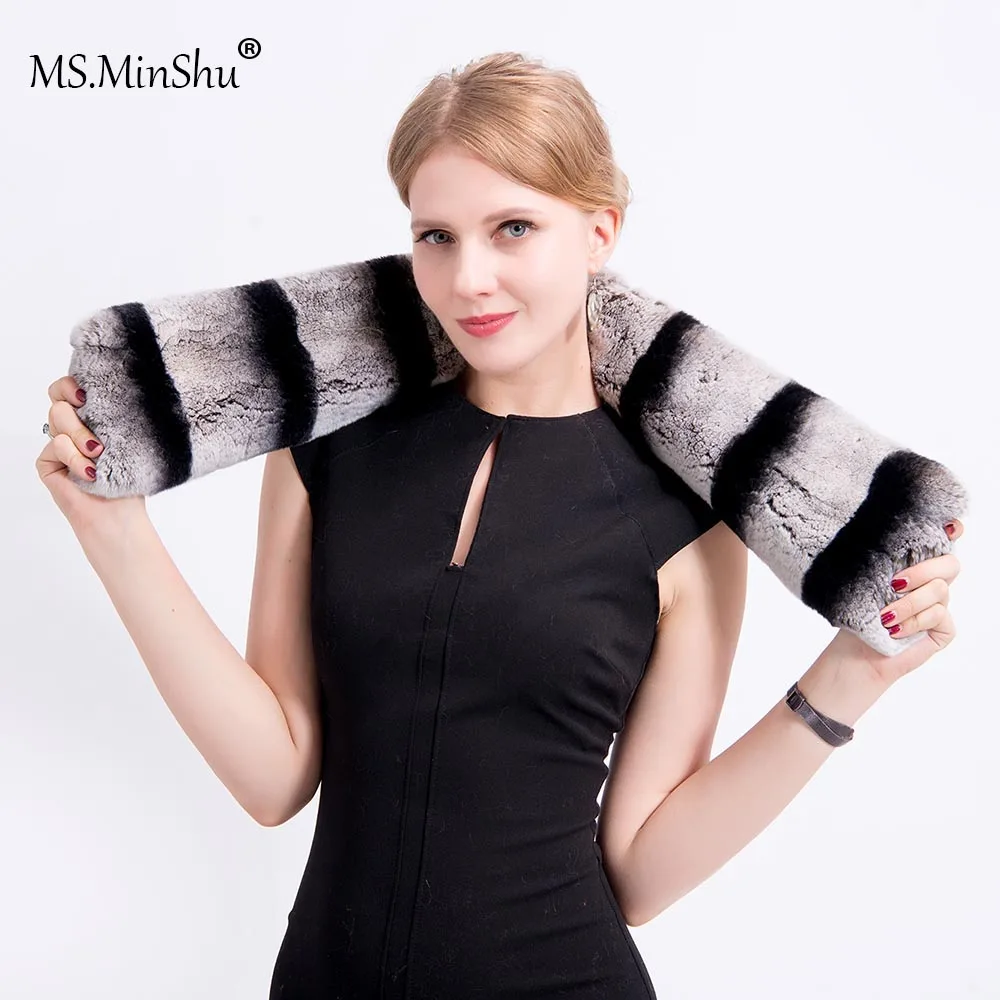 Женский зимний шарф-хомут из натурального меха | Накидки