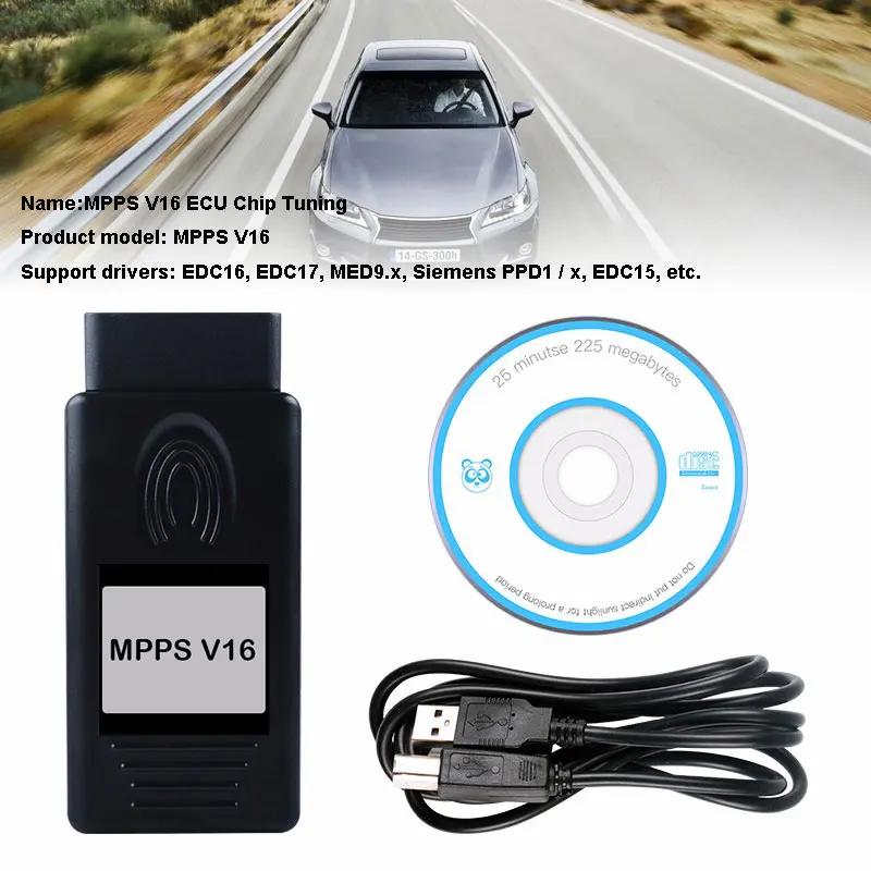 

ECU Chip Tuning CABLE REMAP FLASHER Technical ECU TUNING TOOL Car Accessories Ethernet To OBD MPPS V16 OBD2 Professional