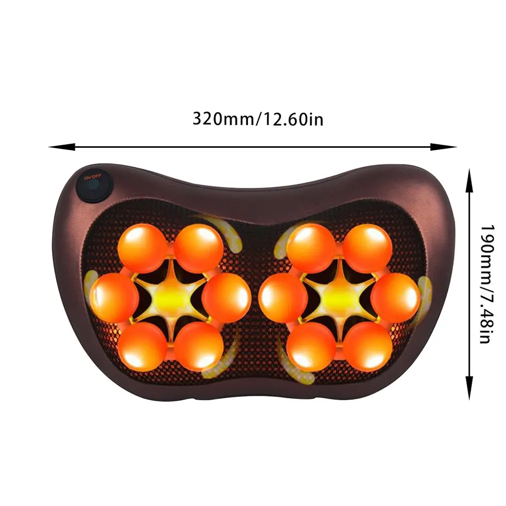 

Four Heads And Eight Multifunctional Massage Instrument Infrared Cervical Vertebrae Back Massager Car Home Massage Pillow