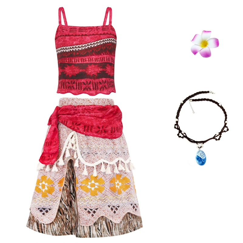 Детский костюм принцессы Моаны для косплея подарки девочек на Хэллоуин день